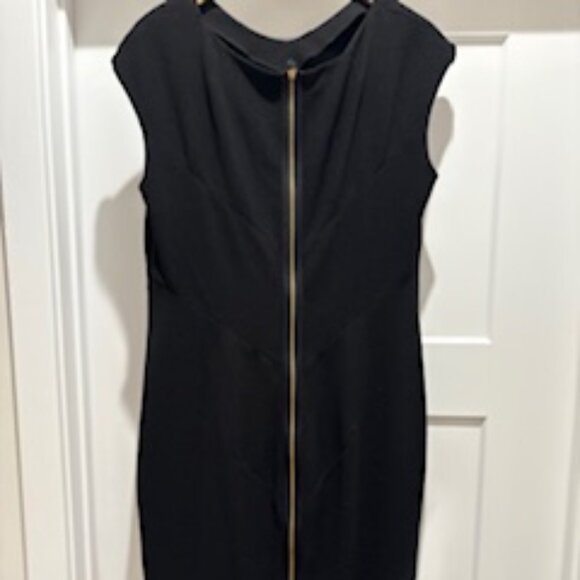 JNY Zip Back Black Midi Dress - Black Sz 12 - Picture 4 of 5